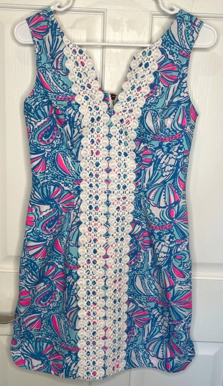 Lilly Pulitzer X Target Women's Fan Dance Shift Dress Sz 2 20th Anniversary